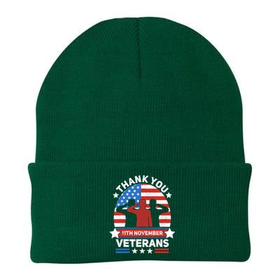 Thank You Veterans Day Patriotic American Flag Usa Veteran Knit Cap Winter Beanie