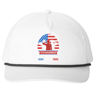 Thank You Veterans Day Patriotic American Flag Usa Veteran Snapback Five-Panel Rope Hat