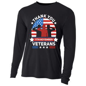 Thank You Veterans Day Patriotic American Flag Usa Veteran Cooling Performance Long Sleeve Crew