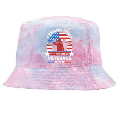 Thank You Veterans Day Patriotic American Flag Usa Veteran Tie-Dyed Bucket Hat