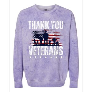 Thank You Veterans Day Memorial Day Partiotic Military Usa Colorblast Crewneck Sweatshirt