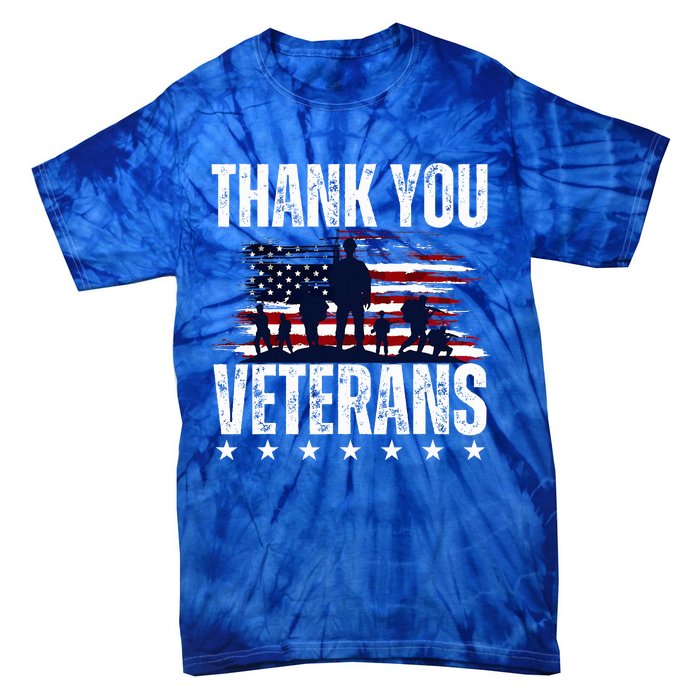 Thank You Veterans Day Memorial Day Partiotic Military Usa Tie-Dye T-Shirt