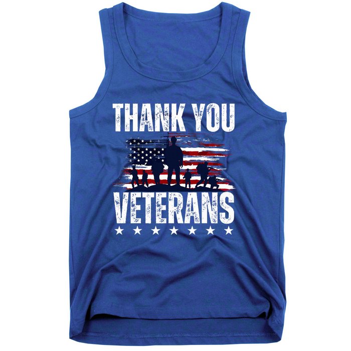 Thank You Veterans Day Memorial Day Partiotic Military Usa Tank Top