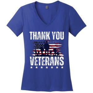 Thank You Veterans Day Memorial Day Partiotic Military Usa Women's V-Neck T-Shirt