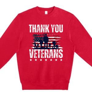 Thank You Veterans Day Memorial Day Partiotic Military Usa Premium Crewneck Sweatshirt