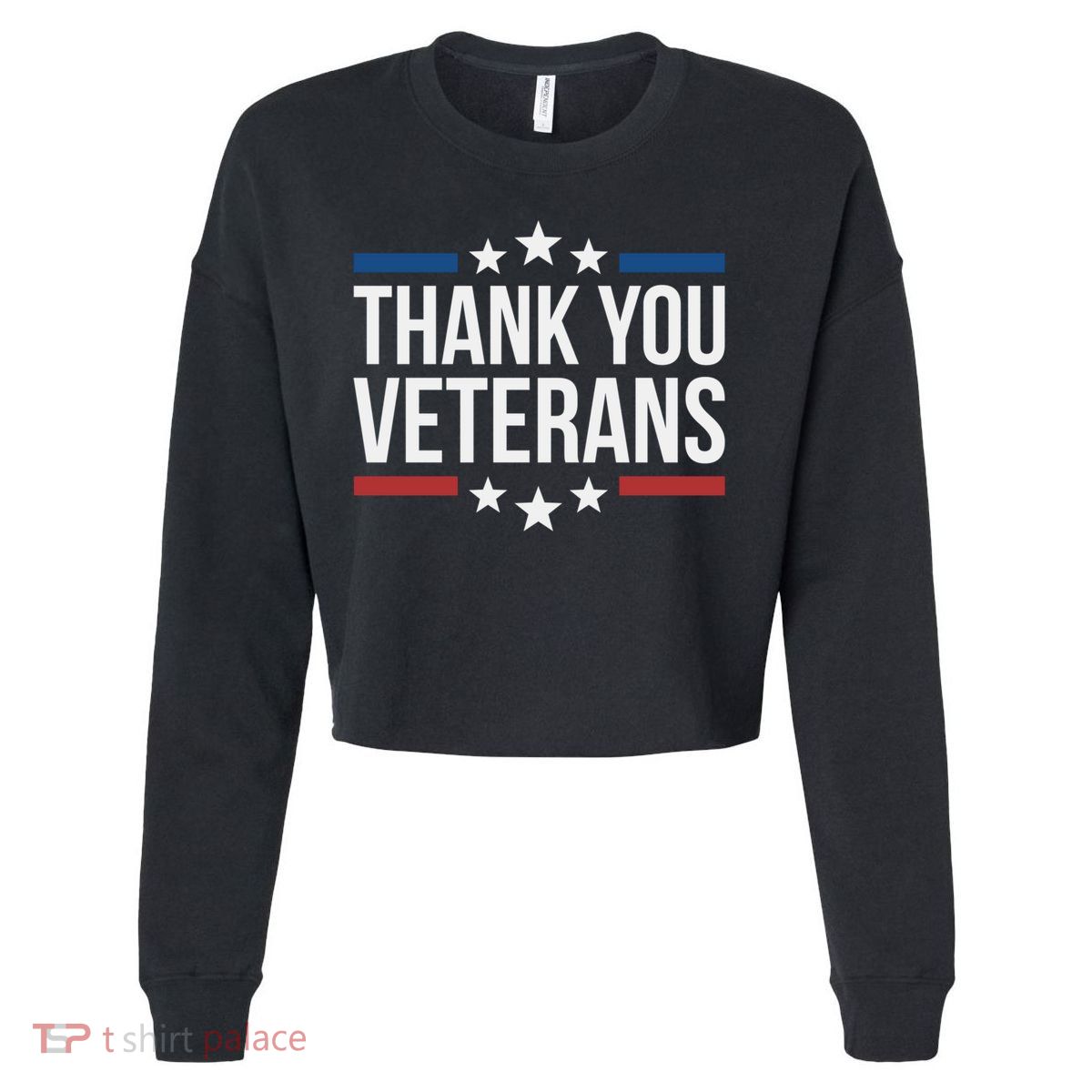 Thank You Veterans Gift Cropped Pullover Crew