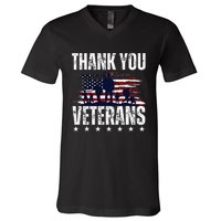 Thank You Veterans Day Memorial Day Partiotic Military Usa V-Neck T-Shirt