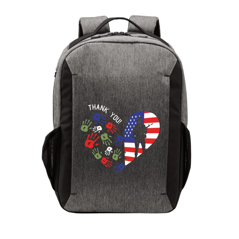 Thank You Veterans Day American Flag Heart Military Army Vector Backpack