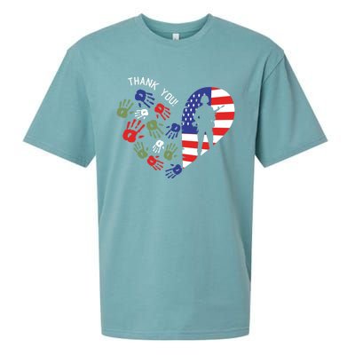 Thank You Veterans Day American Flag Heart Military Army Sueded Cloud Jersey T-Shirt