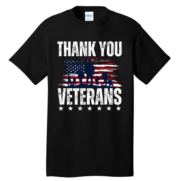 Thank You Veterans Day Memorial Day Partiotic Military Usa Tall T-Shirt