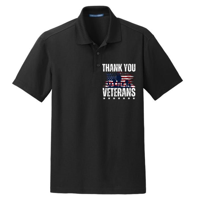 Thank You Veterans Day Memorial Day Partiotic Military Usa Dry Zone Grid Polo