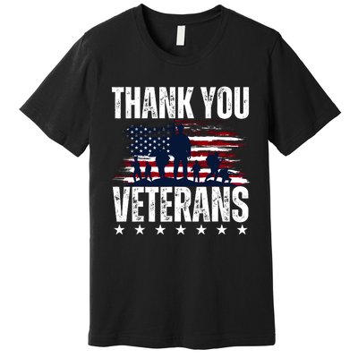 Thank You Veterans Day Memorial Day Partiotic Military Usa Premium T-Shirt