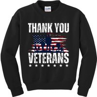 Thank You Veterans Day Memorial Day Partiotic Military Usa Kids Sweatshirt