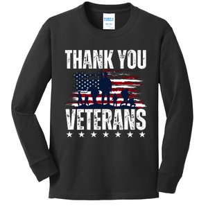 Thank You Veterans Day Memorial Day Partiotic Military Usa Kids Long Sleeve Shirt