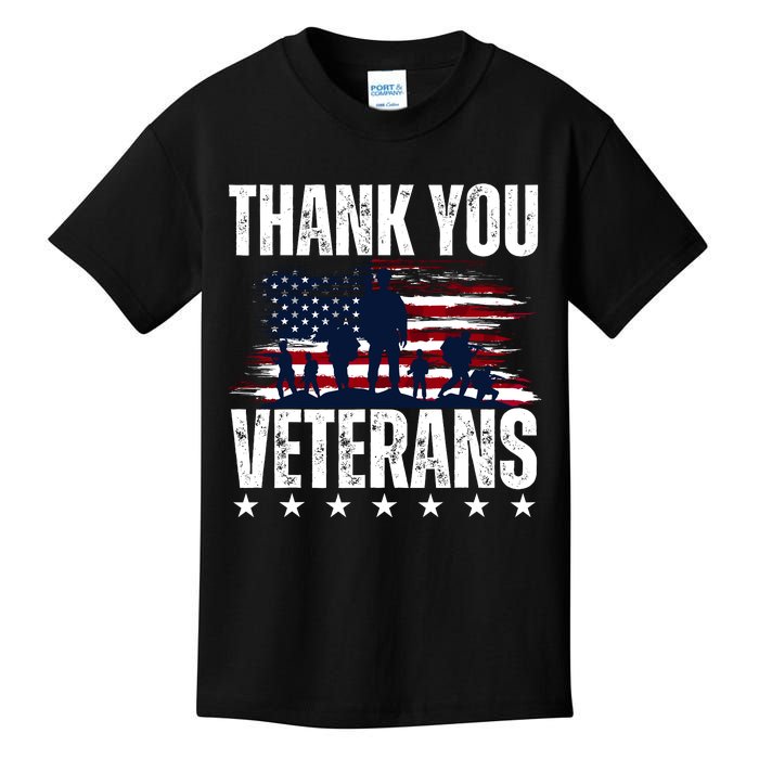 Thank You Veterans Day Memorial Day Partiotic Military Usa Kids T-Shirt