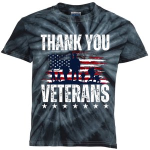 Thank You Veterans Day Memorial Day Partiotic Military Usa Kids Tie-Dye T-Shirt