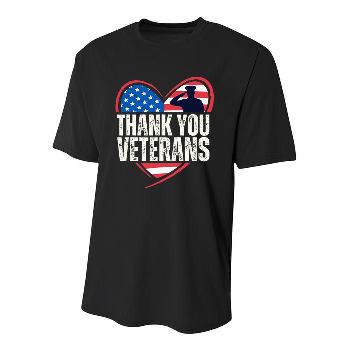 Thank You Veterans Day Memorial Day Partiotic Military Usa Youth Performance Sprint T-Shirt