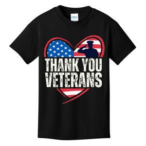 Thank You Veterans Day Memorial Day Partiotic Military Usa Kids T-Shirt