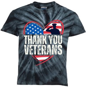 Thank You Veterans Day Memorial Day Partiotic Military Usa Kids Tie-Dye T-Shirt