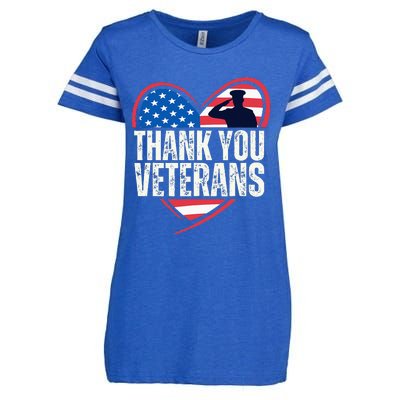 Thank You Veterans Day Memorial Day Partiotic Military Usa Enza Ladies Jersey Football T-Shirt