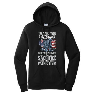 Thank You Veterans For Your Service And Sacrifice And Patrio Women's Pullover Hoodie