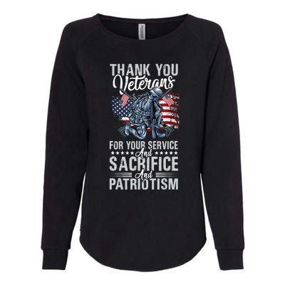 Thank You Veterans For Your Service And Sacrifice And Patrio Womens California Wash Sweatshirt