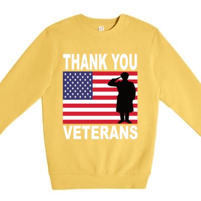 Thank You Veterans Gift Veterans Day Gift Premium Crewneck Sweatshirt