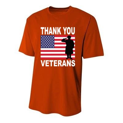 Thank You Veterans Gift Veterans Day Gift Youth Performance Sprint T-Shirt