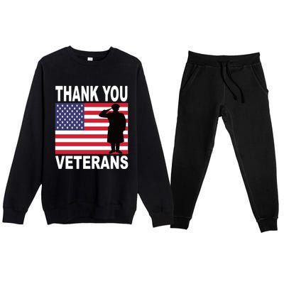 Thank You Veterans Gift Veterans Day Gift Premium Crewneck Sweatsuit Set