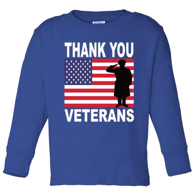 Thank You Veterans Gift Veterans Day Gift Toddler Long Sleeve Shirt