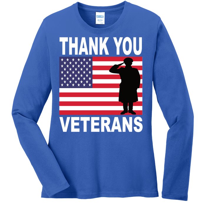 Thank You Veterans Gift Veterans Day Gift Ladies Long Sleeve Shirt