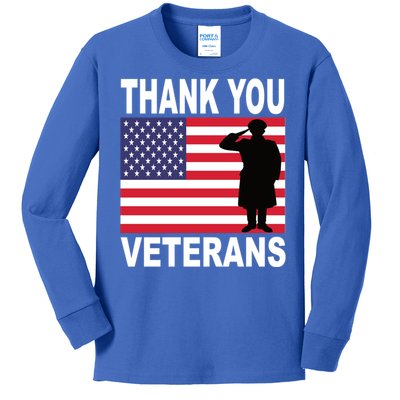 Thank You Veterans Gift Veterans Day Gift Kids Long Sleeve Shirt