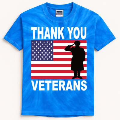 Thank You Veterans Gift Veterans Day Gift Kids Tie-Dye T-Shirt