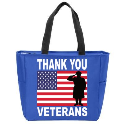 Thank You Veterans Gift Veterans Day Gift Zip Tote Bag