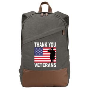 Thank You Veterans Gift Veterans Day Gift Cotton Canvas Backpack