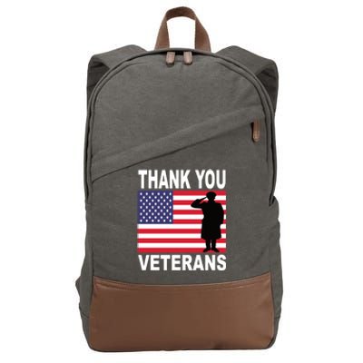 Thank You Veterans Gift Veterans Day Gift Cotton Canvas Backpack