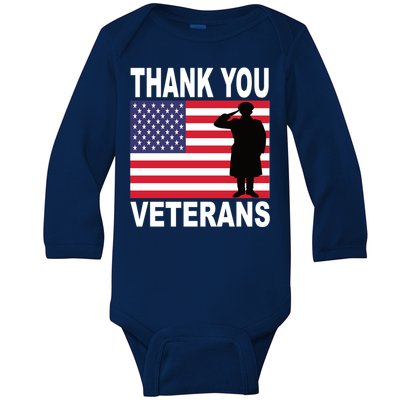 Thank You Veterans Gift Veterans Day Gift Baby Long Sleeve Bodysuit