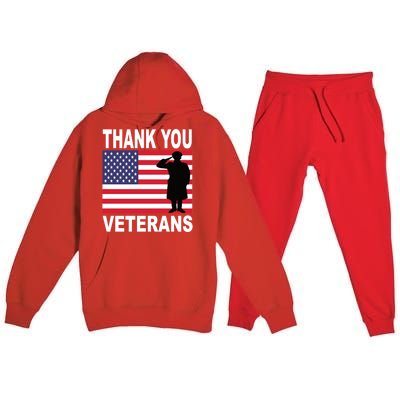 Thank You Veterans Gift Veterans Day Gift Premium Hooded Sweatsuit Set