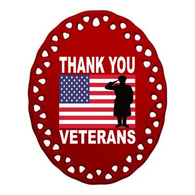 Thank You Veterans Gift Veterans Day Gift Ceramic Oval Ornament