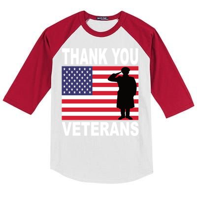 Thank You Veterans Gift Veterans Day Gift Kids Colorblock Raglan Jersey