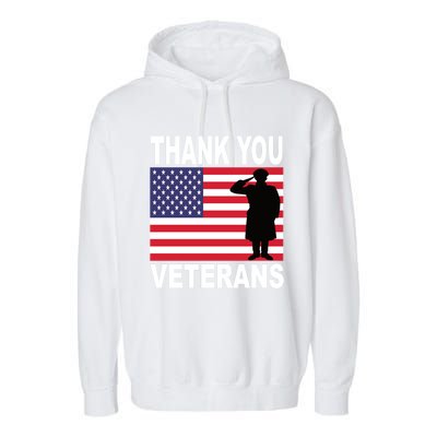 Thank You Veterans Gift Veterans Day Gift Garment-Dyed Fleece Hoodie