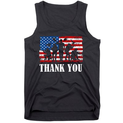 Thank You! Veterans Day & Memorial Day Partiotic Military Tank Top