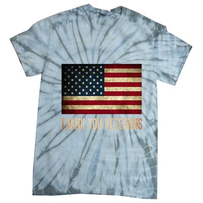Thank You Veterans Day Military Life Army Affairs Grateful Tie-Dye T-Shirt