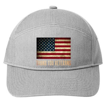 Thank You Veterans Day Military Life Army Affairs Grateful 7-Panel Snapback Hat