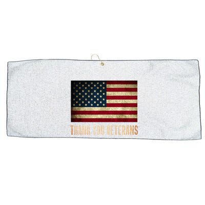 Thank You Veterans Day Military Life Army Affairs Grateful Large Microfiber Waffle Golf Towel