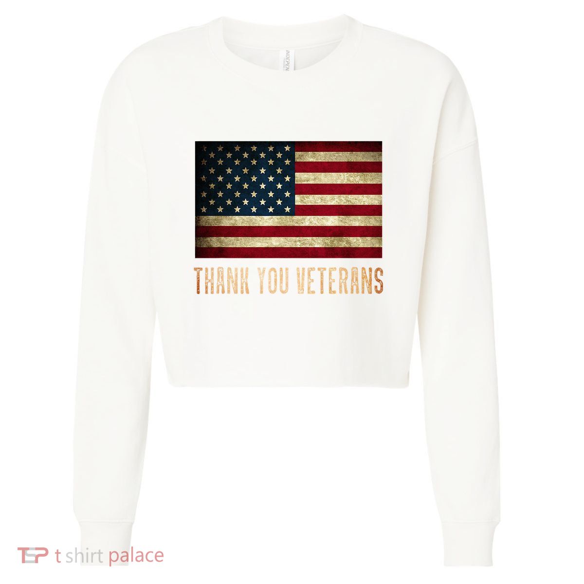 Thank You Veterans Day Military Life Army Affairs Grateful Cropped Pullover Crew