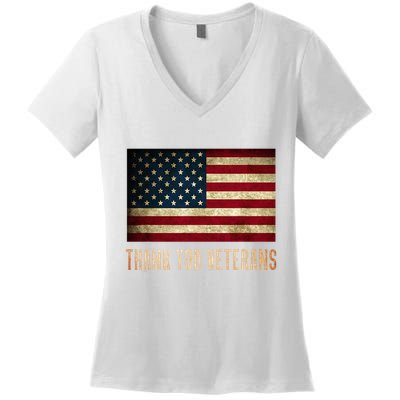 Thank You Veterans Day Military Life Army Affairs Grateful Women's V-Neck T-Shirt