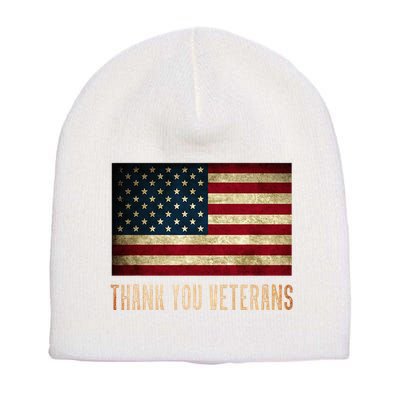 Thank You Veterans Day Military Life Army Affairs Grateful Short Acrylic Beanie