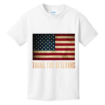 Thank You Veterans Day Military Life Army Affairs Grateful Kids T-Shirt