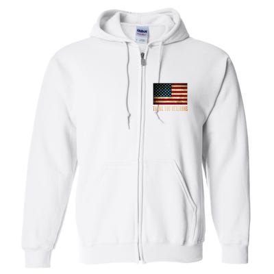 Thank You Veterans Day Military Life Army Affairs Grateful Full Zip Hoodie